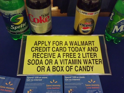 Completed Walmart Credit Card Applications Are Now Worth Four Types Of Soda, Candy