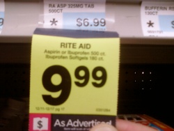 Rite-Aid Puts Aspirin On Sale For $3 More Than Regular Price
