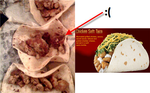 Del Taco Chicken Soft Taco Menu Picture Vs Reality