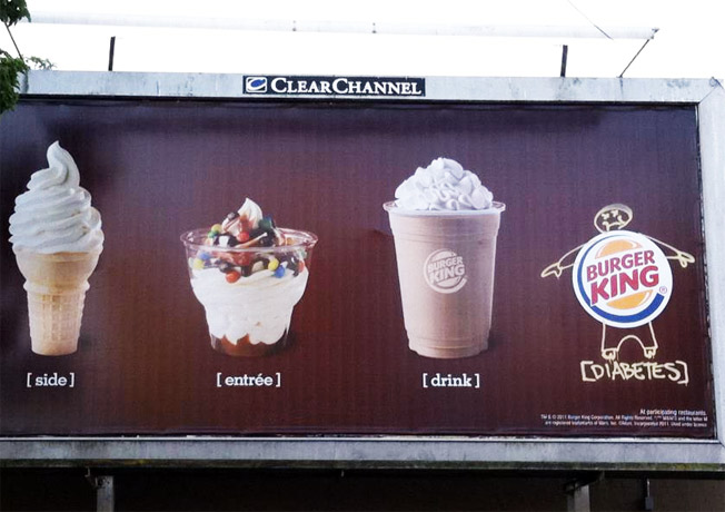 Burger King Billboard Gets Diabetes Graffiti