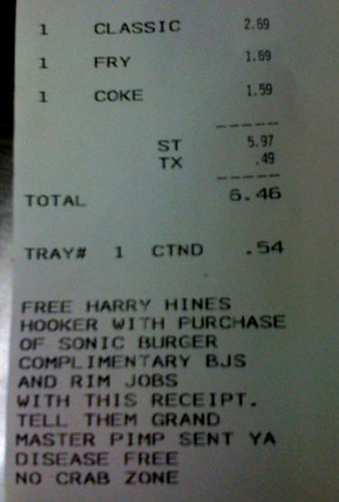 Buy A Burger At Sonic, Get A Free Hooker