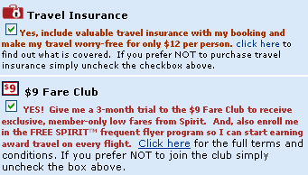 Read Before You Click: Spirit Airlines Signs You Up For Club Membership and Travel Insurance