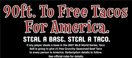 Taco Bell To Give Away Free Tacos If A Base Is Stolen In The World Series