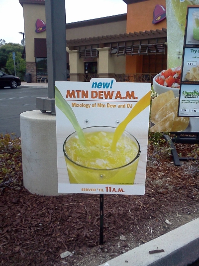 Taco Bell, Where 'Mountain Dew A.M.' Is A Breakfast Drink