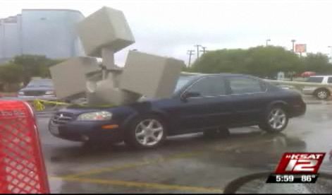 Don't Shop At Target When It's Raining If You Don't Want Your Car To Get Crushed