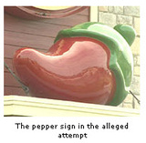 Weirdos Attempt Elaborate Theft Of A Chili's Giant Pepper