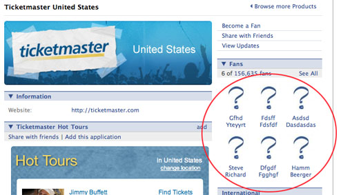 Ticketmaster's Facebook Page Is Full Of Fake Friends