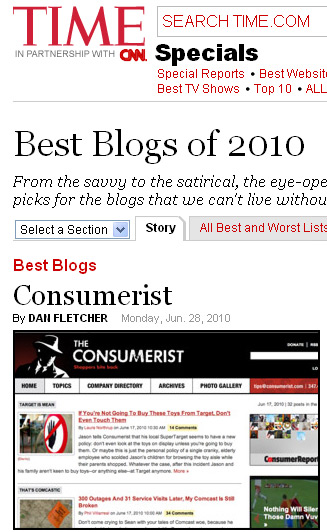 Consumerist Makes TIME's 25 Best Blogs of 2010