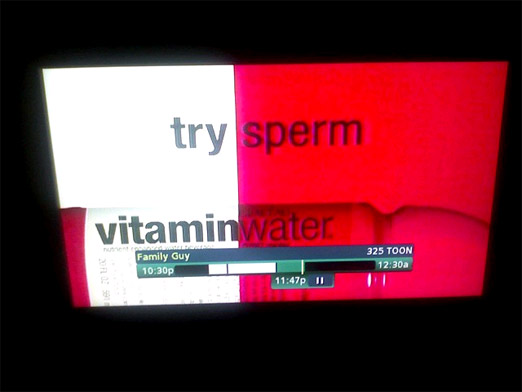 "Try Sperm" Exhorts Vitamin Water Commercial