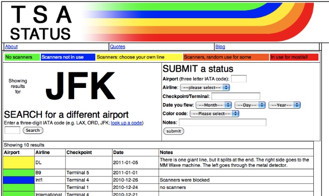TSA Body Scanner Tracking Site Gets User-Friendly Makeover