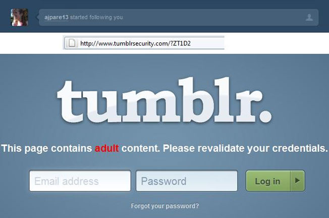 Erotic Phishing Attack Steals Thousands Of Tumblr Logins