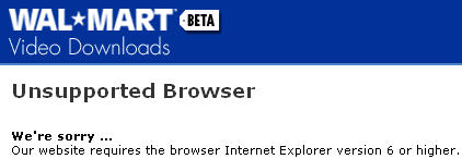 Walmart Hates Firefox And Safari