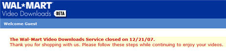Walmart Shutters Video Download Store