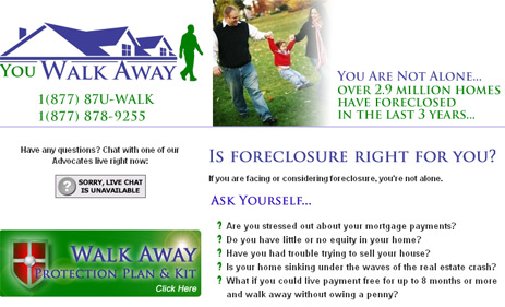 Exciting New Service Helps You Walk Away From Your Mortgage!