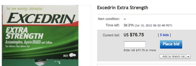 Excedrin Recall Sends Desperate Migraine Sufferers To eBay