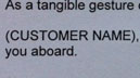 United Airlines Truly Values Your Business, (CUSTOMER NAME)