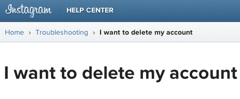 deleting instagram account