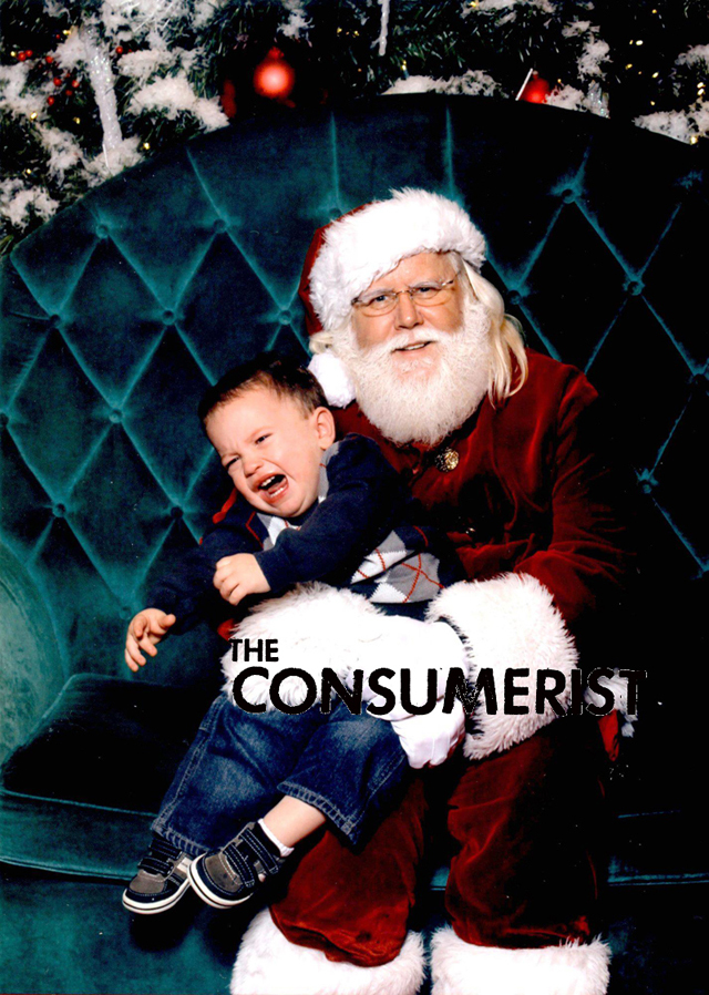 Ryan writes: "This is my 1-year-old son Liam. We found out he doesn't like Santa."