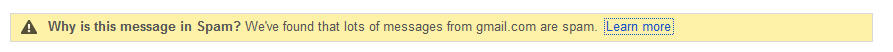 Gmail Decides That Gmail Messages Are Spam