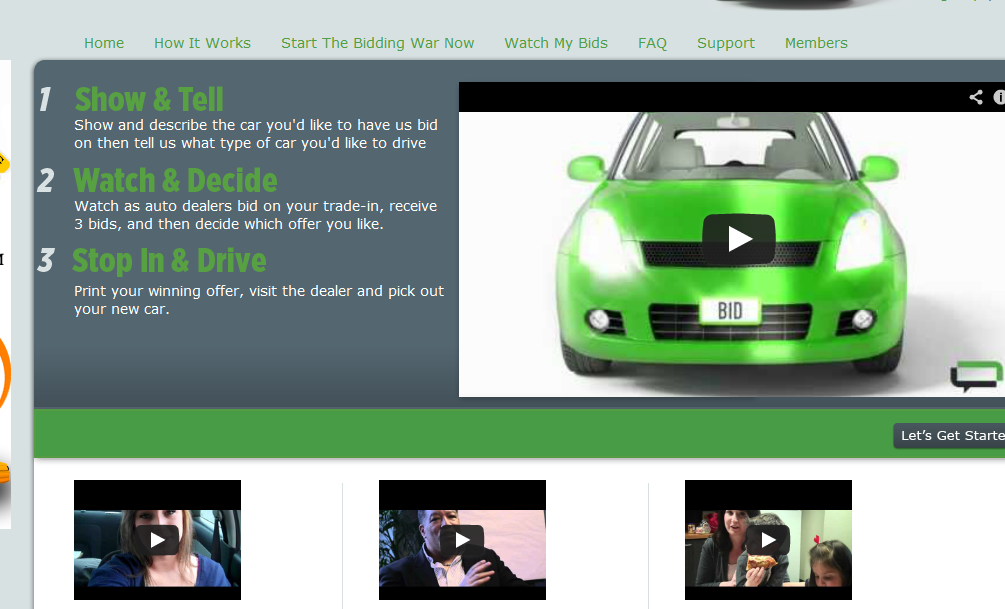 screengrab of the website.