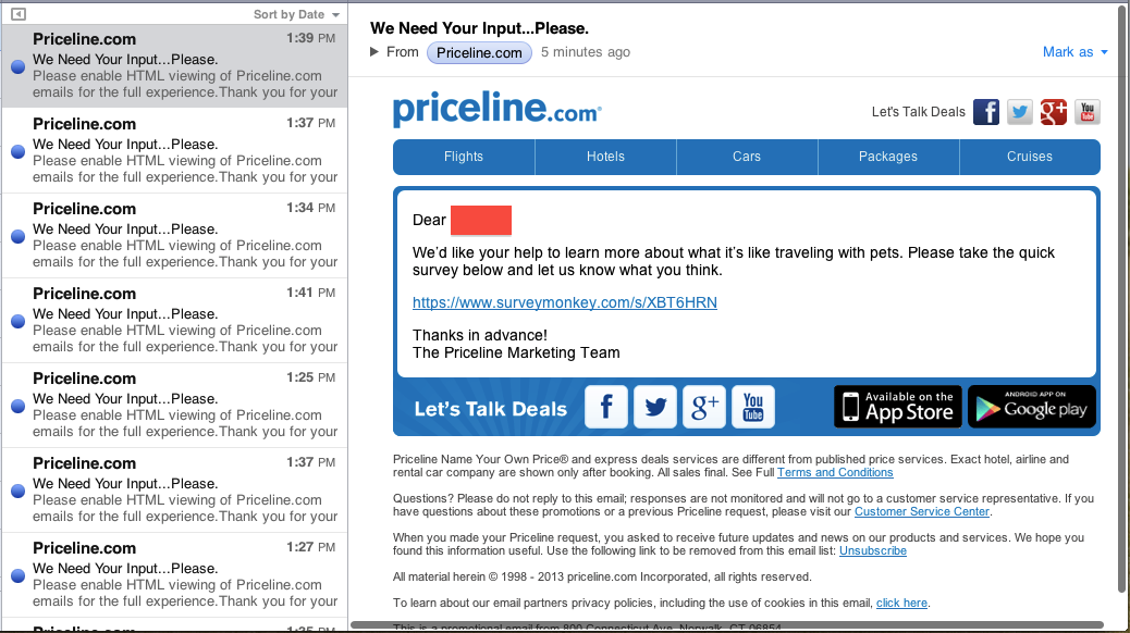 Priceline Slams Customers With Hundreds Of Duplicate E Mails