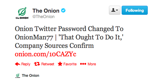 LOL, The Onion. We L'ed OL.