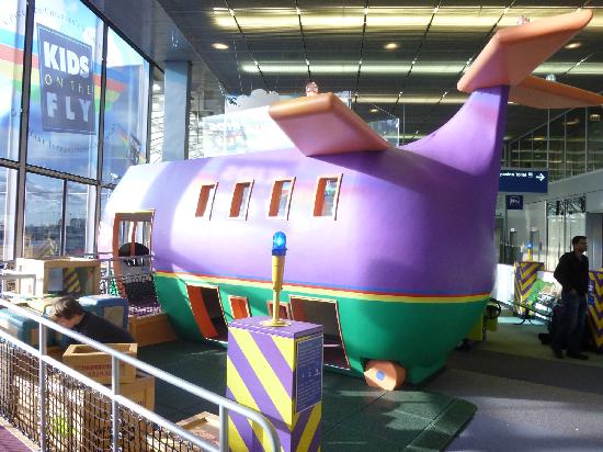 O'Hare's airplane-themed play area.
