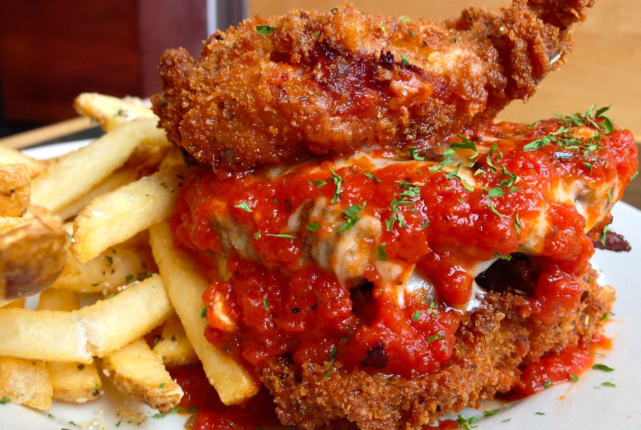 This Burger Has Deep-Fried Lasagna Slices For Buns