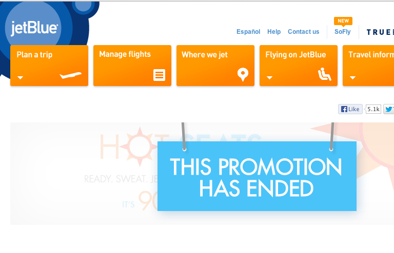 JetBlue Gets Burned By Hot Weather Promotion