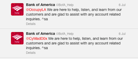 Proof That Bank Of America’s Twitter Account Is Moderated By Robots Or Morons (Or Moronic Robots)