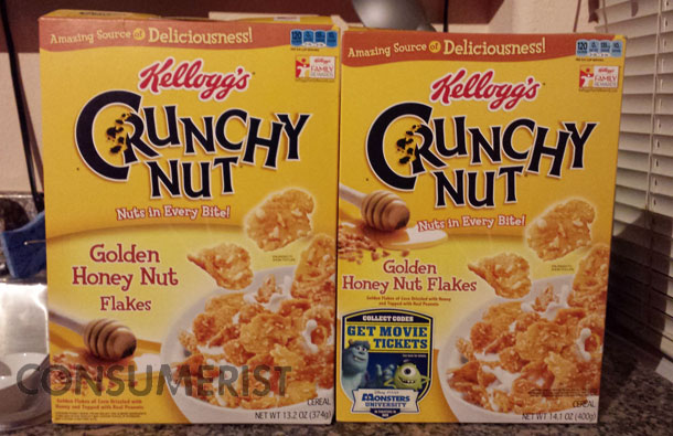 Kellogg’s Crunchy Nut Loses One Ounce, Box Gets Taller
