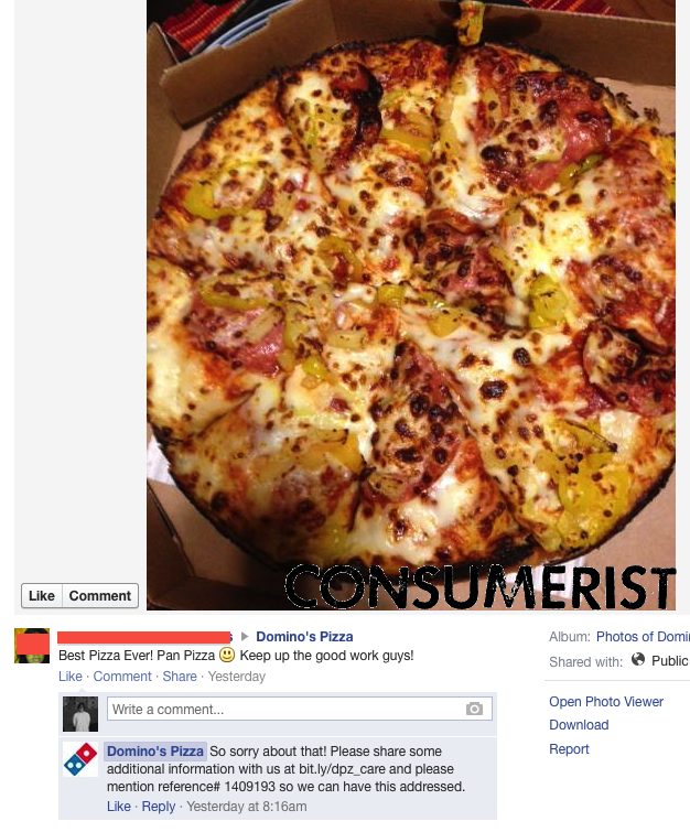 Domino’s Pizza Is So Used To Complaints, It Can’t Take A Compliment