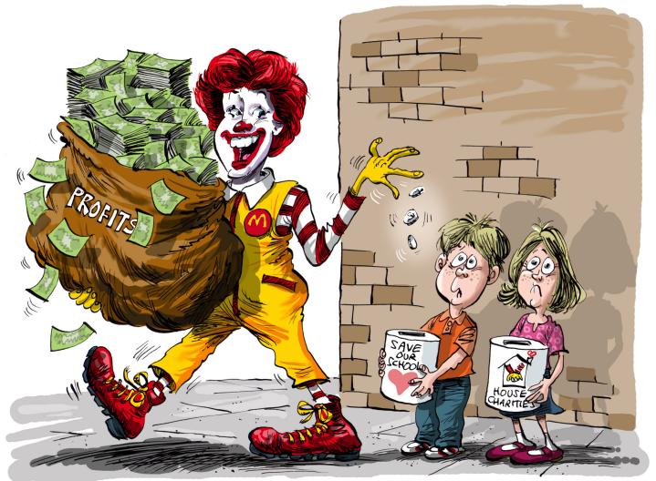 Image from the Corporate Accountability International report on McDonald's charitable giving.