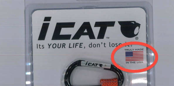 This caribiner leash may have carried the "Truly Made in the USA" logo, but the truth is that it was an imported product.