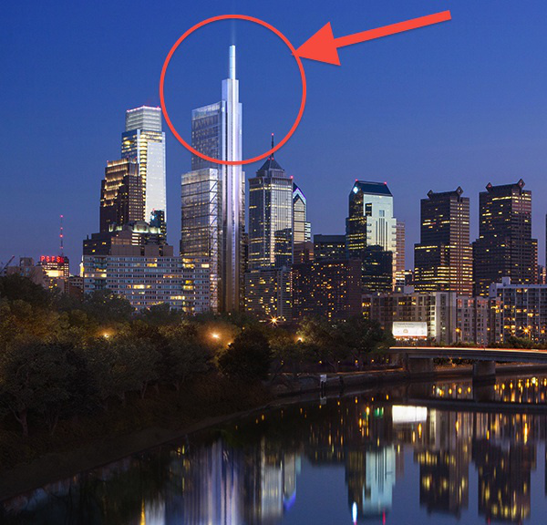 I wasn't joking when I said the new tower is a middle finger to Philadelphia.