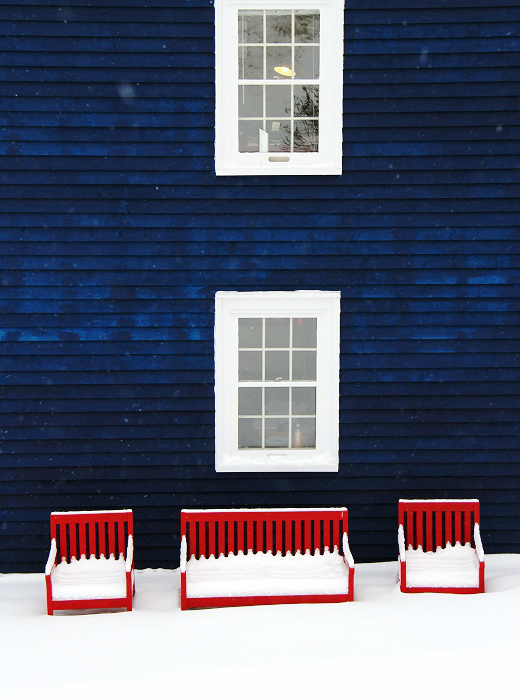 blue and red and white