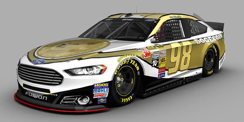 One possible design for Josh Wise's Dogecoin-sponsored NASCAR car.