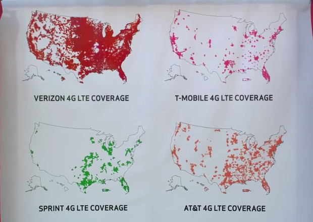 T-Mobile has issued a cease-and-desist to Verizon Wireless over ads that use 4G LTE coverage maps of the four major carriers. T-Mobile alleges this map understate's the company's actual level of  coverage.