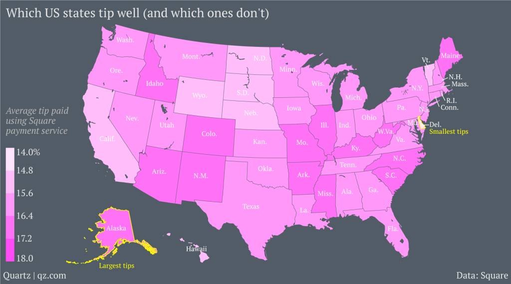 People In Alaska Are The Best Tippers, People In Delaware The Worst