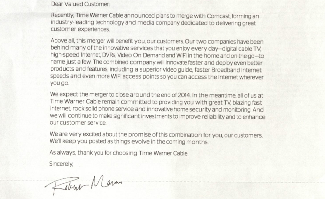 Time Warner Cable’s Newest Bundle: Unexplained Rate Increases And Pro-Merger Mail