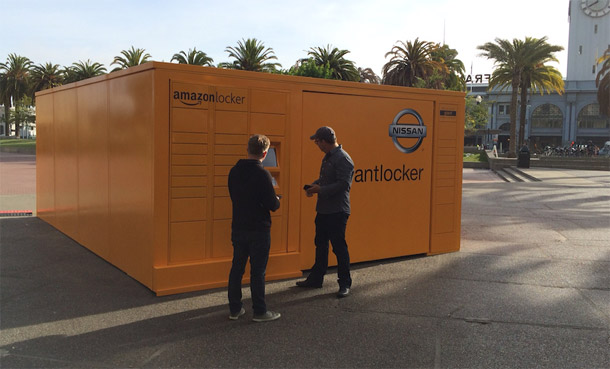 What Could Possibly Be Inside Car-Sized Amazon Locker With A Nissan Logo On It?