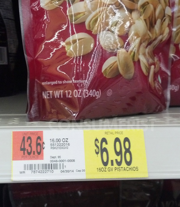 Walmart Shells 4 Ounces From A Pound Of Store-Brand Pistachios
