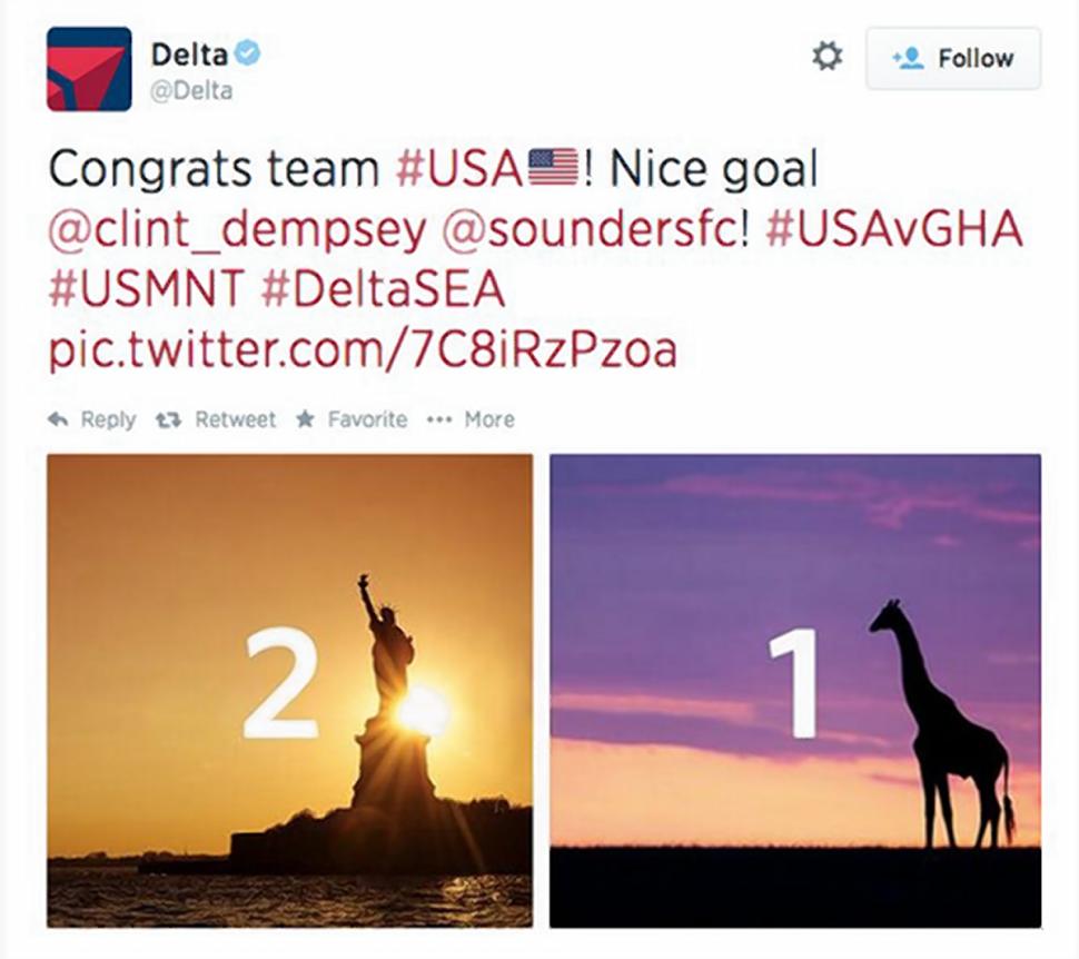 The Tweet from Delta has since been deleted and replaced with an apology from the airline.