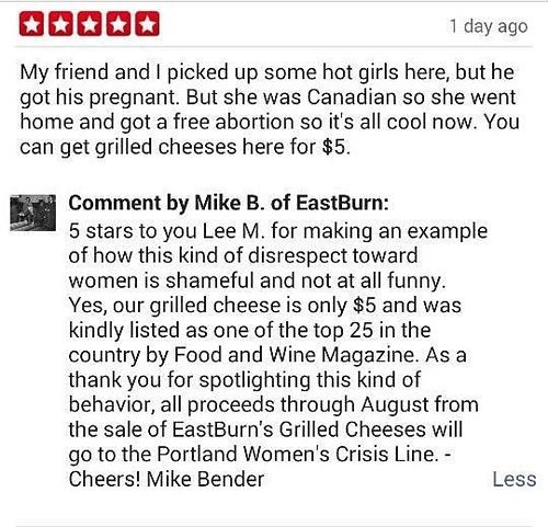 The original Yelp review has since been deleted, but not before the Internet saved this screengrab for posterity.