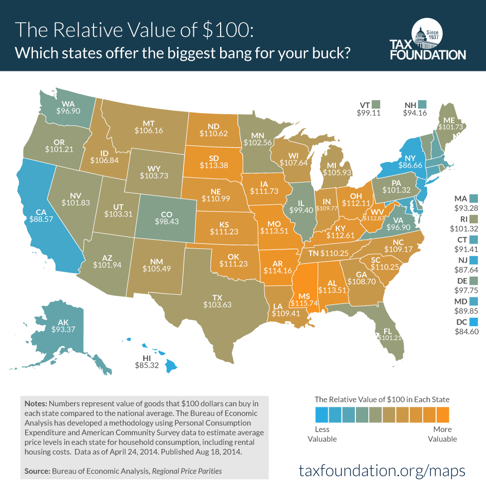 How Far Does $100 Go In Your State? Here’s A Map That Shows You