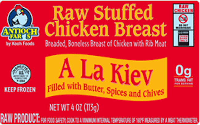 28,980 Pounds Of Chicken Kiev Recalled For Connection With Salmonella Illness