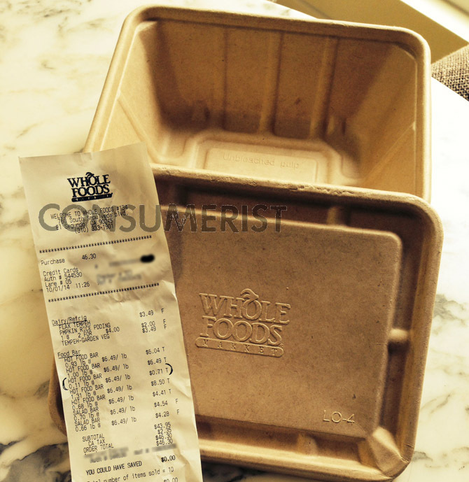 According to Michael, he was charged $.71 plus tax for this empty container at an L.A.-area Whole Foods.