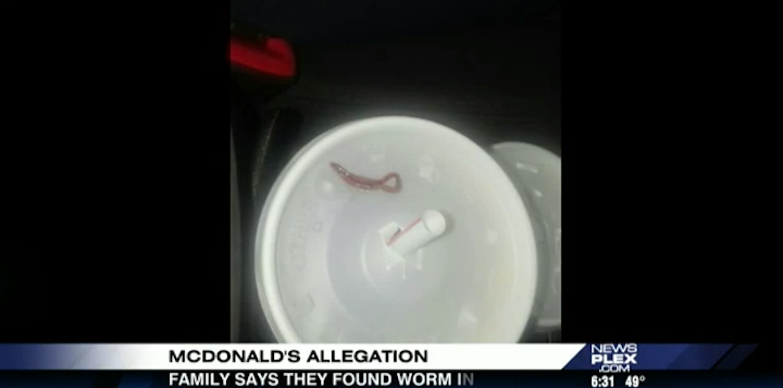 Two sisters claim they found a worm in their iced tea.