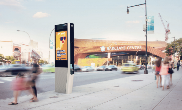 A conceptual image of a Link located in Brooklyn. via LinkNYC 