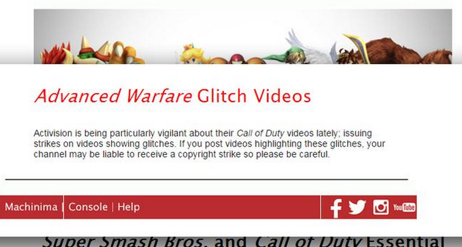 The initial warning message sent out by Machinima to users alerting them to increased vigilance on Activision's part. (Photo: @BroTeamPill)